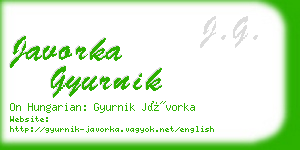 javorka gyurnik business card